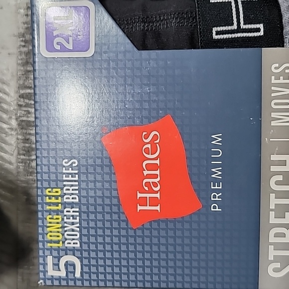 Men's Hanes 5 Long Leg Tagless Cotton Boxer Briefs Assorted Colors Size 2XL NWT - Picture 2 of 3